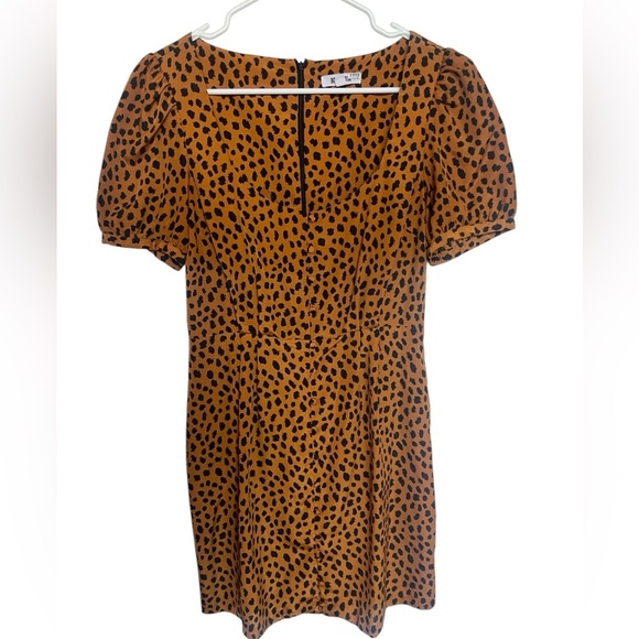 BB Dakota Leopard Puff Sleeve Dress, Size 2, Excellent condition! - Picture 6 of 12